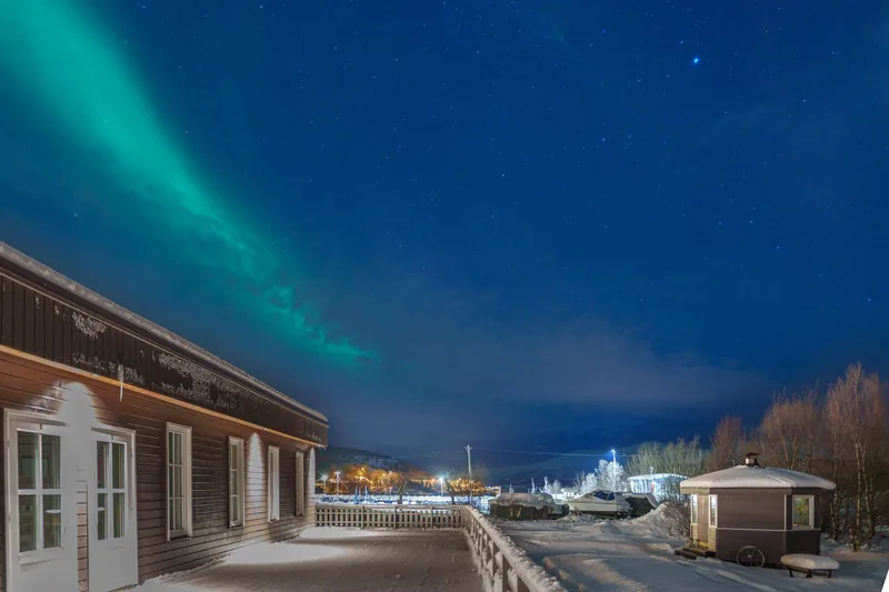 Northern Lights above the lodge